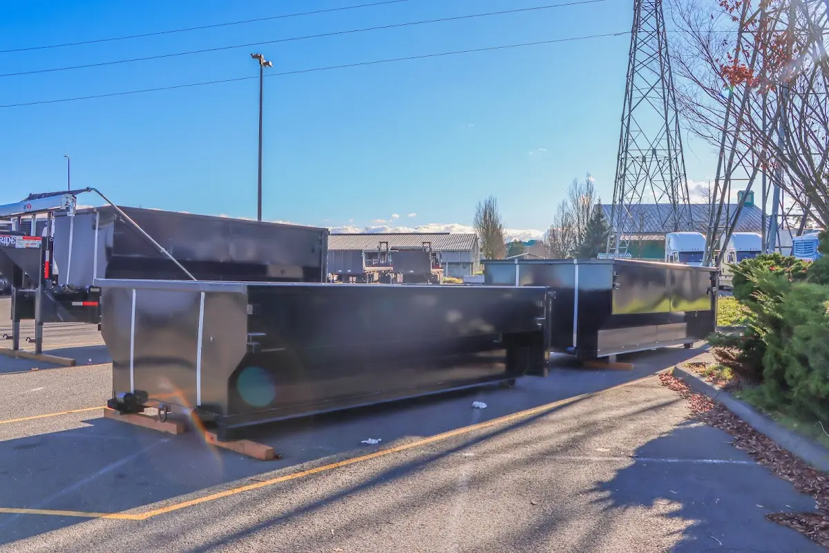 Roll-off dumpster ready for waste disposal at job site for Roll Off Dumpster Rental in Spout Springs